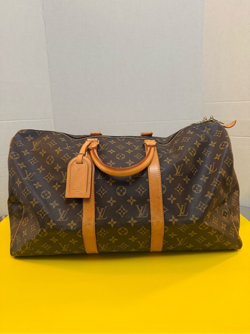 Louis Vuitton Monogram Canvas Duffel with Tan Leather Trim